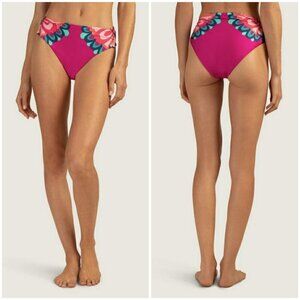 💕TRINA TURK💕 Medallion High Waist Bikini Bottom ~ Pink Medallion Print 8 NWT